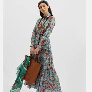 La DoubleJ Long Sleeve Bellini Dress in Crazy Daisy Maxi Boho Size Medium